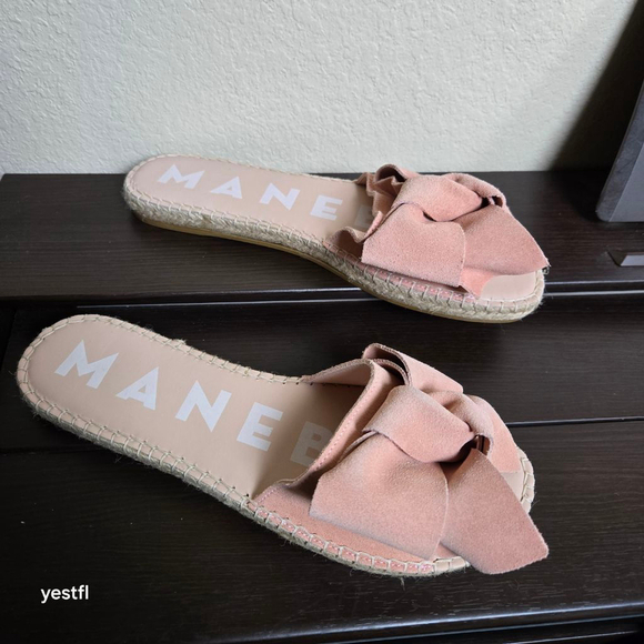 Manebi Hamptons Sandals With Bow in Rose Suede 40 US 10 main image 0